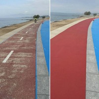 Carriles bici en Cambrils con pintura al agua de alta resistencia